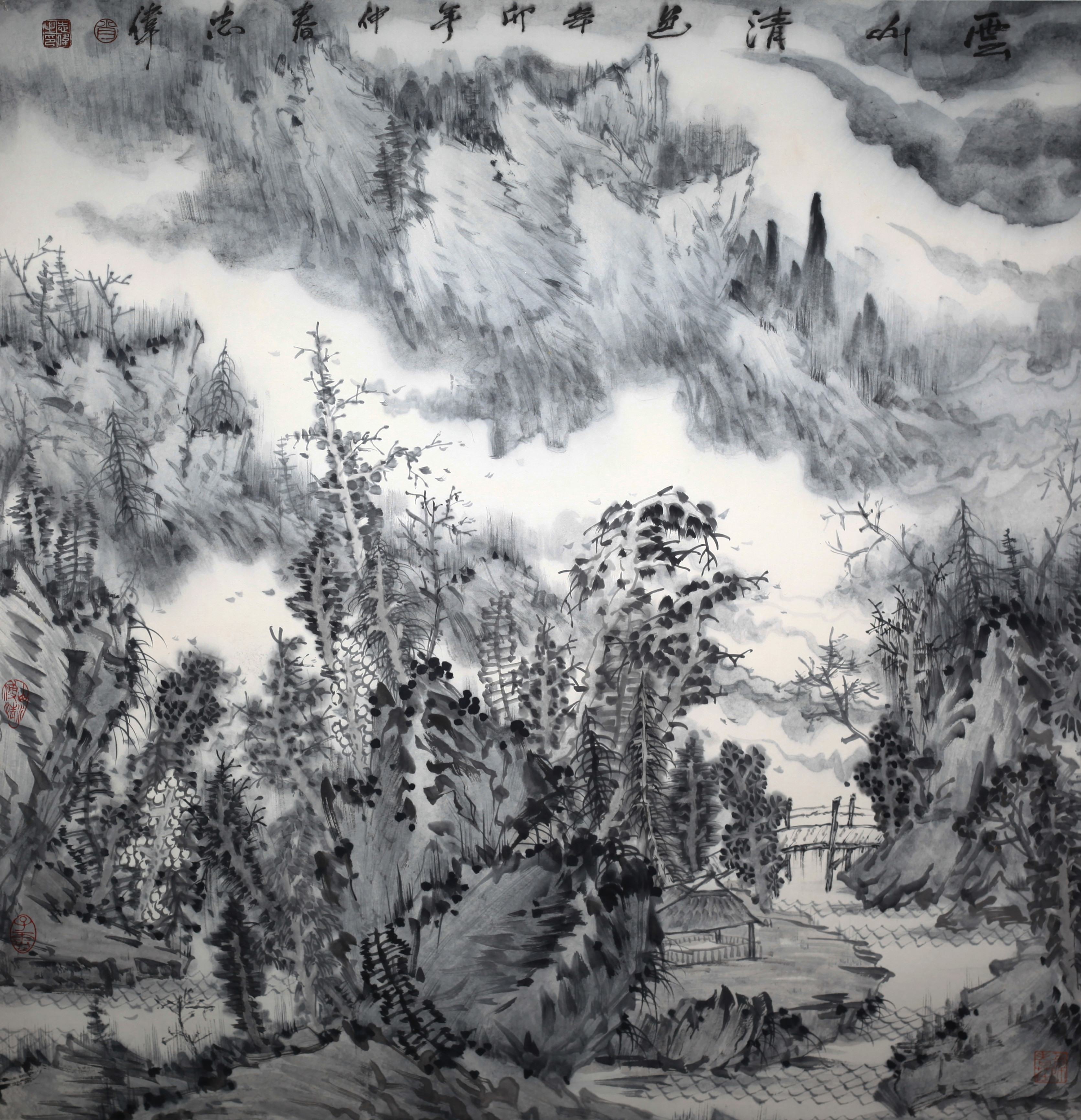云山清色（68x68cm）肖志伟